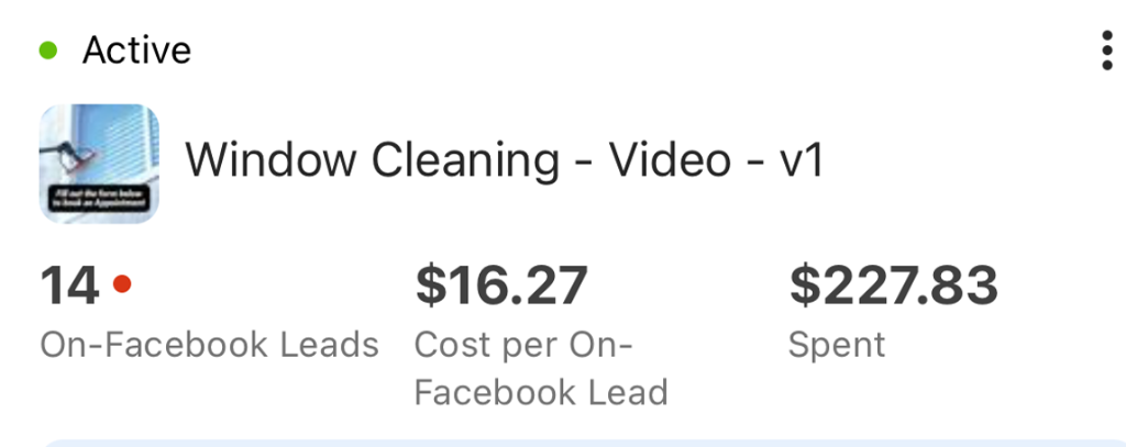 Roofing campaign lead results