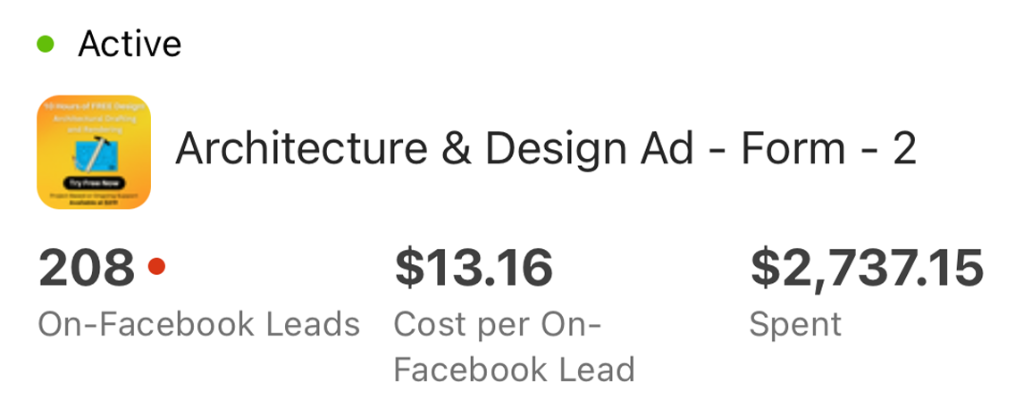 Local service advertising lead results